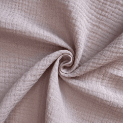 Ткань Муслин Жатый, цвет Пыльно-Розовый (на отрез)  в Орске