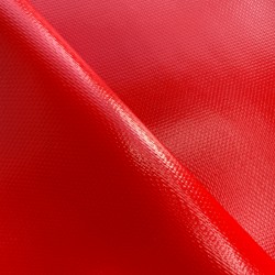 Ткань ПВХ 600 гр/м2 плотная, Красный (Ширина 150см), на отрез  в Орске