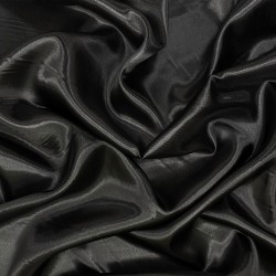 Ткань Атлас-сатин, цвет Черный (на отрез)  в Орске