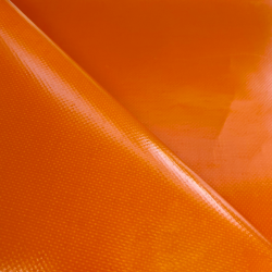 Ткань ПВХ 450 гр/м2, Оранжевый (Ширина 160см), на отрез  в Орске
