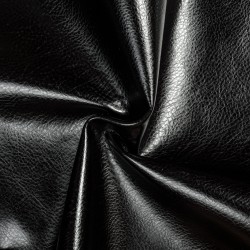 Ткань Дерматин (Кожзам) для мебели, цвет Черный (на отрез)  в Орске