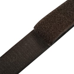 Контактная лента 40мм (38мм) цвет Тёмно-Коричневый (велькро-липучка, на отрез)  в Орске