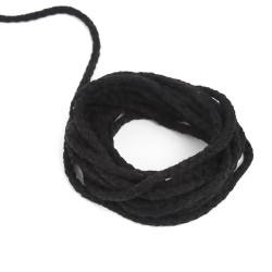 Шнур для одежды тип 2, цвет Чёрный (плетено-вязаный/полиэфир)  в Орске