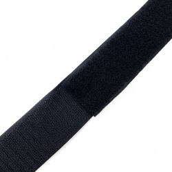 Контактная лента 40мм (38мм) цвет Черный (велькро-липучка, на отрез)  в Орске